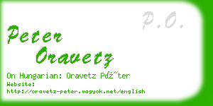 peter oravetz business card